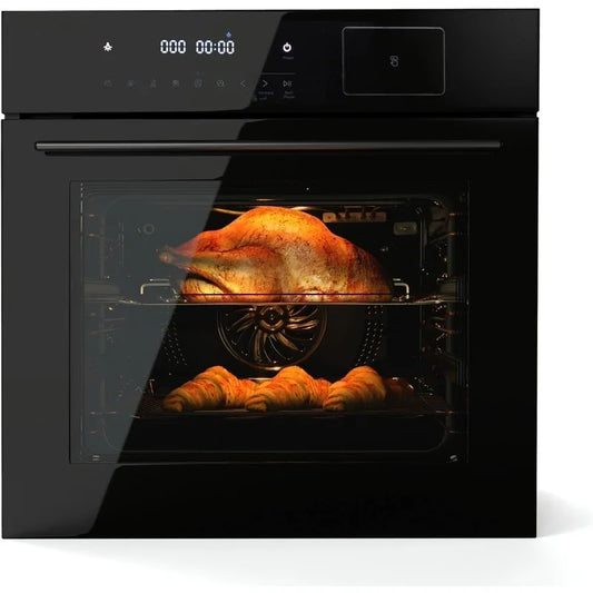 Single Wall Oven 24" Built-In Electric Ovens with 8 Baking Modes, 108 Automatic Recipes, 2.5 Cu. Ft Convection Wall Oven