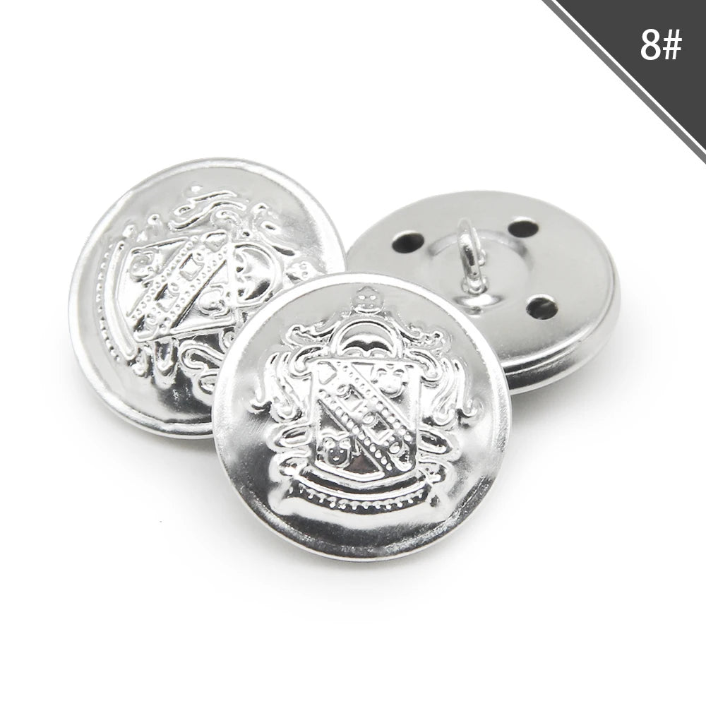 10pcs/lot 15/18/20/23/25mm vintage copper metal buttons garment overcoat sewing accessories buttons for clothing crafts DIY