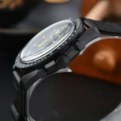 Stylish 2025 Moon Landing Commemorative Watch - Six-Hand Quartz Chronograph for Space Enthusiasts
