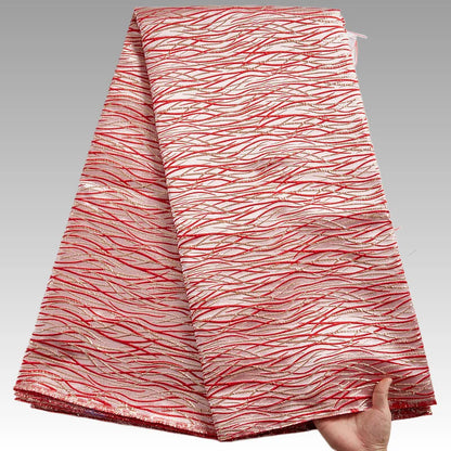 Luxury African Damask Jacquard Lace Fabric 2025 High Quality 5 Yards Nigerian Brocade Lace Fabric for Women Sewing Dress Party