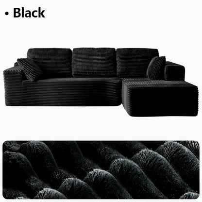 Oversized L Shaped Couch With Chaise, Minimalist Compressed Boneless Couch No Assembly Required, Modular Cloud Sectional Sofa Fo