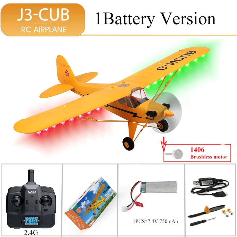 Hot Sale RC Plane RTF 2.4G Brushless Motor 3D/6G Remote Control Airplane  Wltoys A160 Upgraded J3-CUB Ready To Fly