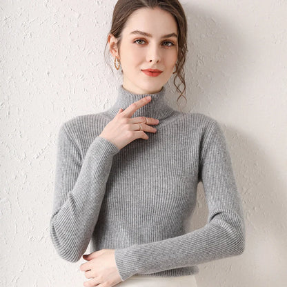 Sweater Women New Arrival 2025 Autumn Winter Turtleneck Sweaters Korean Style Simple Base Layer Pullover Thick Solid Slim Tops