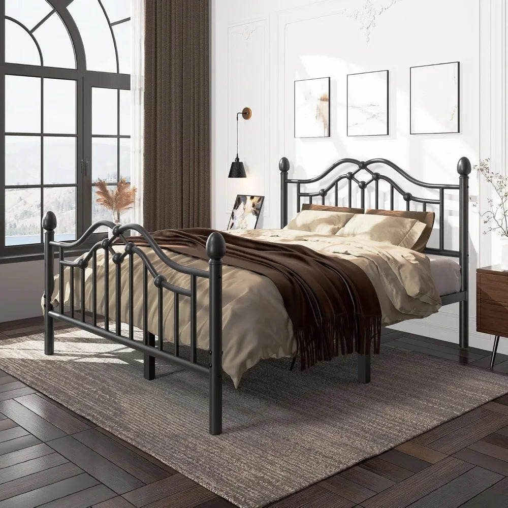 Queen Metal Bed Frame with Headboard and Footboard, Modern Iron Platform Bed Frame Support Up to 1200LBS, Under Bed,Customized
