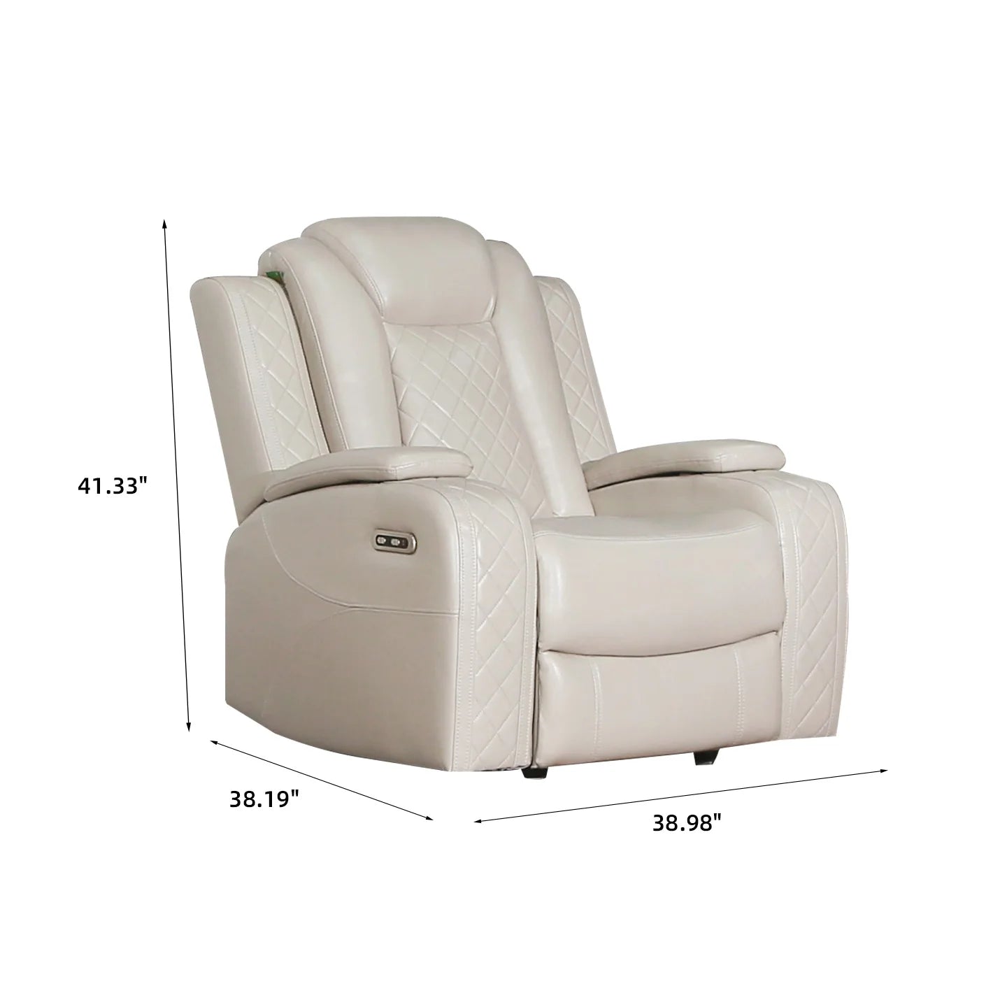 Power Reclining Sofa Couch with Wireless Charger 3 Seaters Recliner  Reading Light Leather Bluetooth Speaker Theater Seating LED