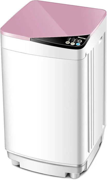 Portable Washer and Spin Dryer 7.7lbs Capacity Compact Laundry Washer with Built-in Barrel Light Drain Pump and Long Hose