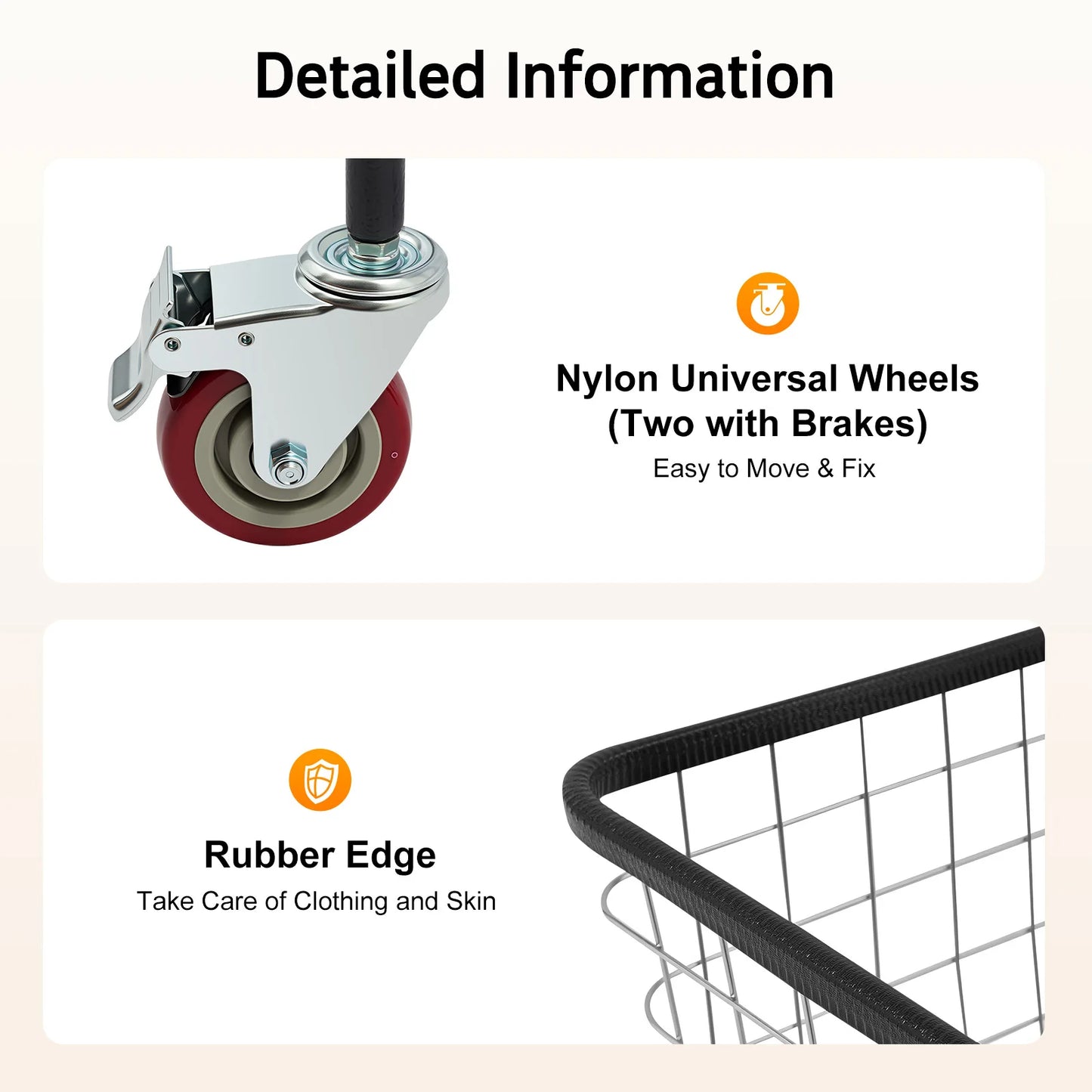 Large Capacity 110 Lbs Steel Wire Laundry Cart, 20*8*15.7in Laundry Basket with Wheels, Commercial Laundry Basket Cart