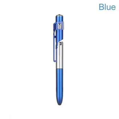 4 In 1 Multifunction Ballpoint Pen with LED Light Fold Phone Holder Night Read Writing Pencil Office School Student Stationery