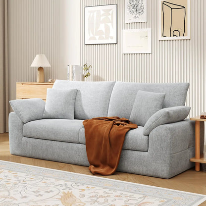 89.8" Modern Loveseat Sofa for Living Room, Cloud Boneless Couches with 4 Pillows, Mid Century Loveseat couches for, Customized