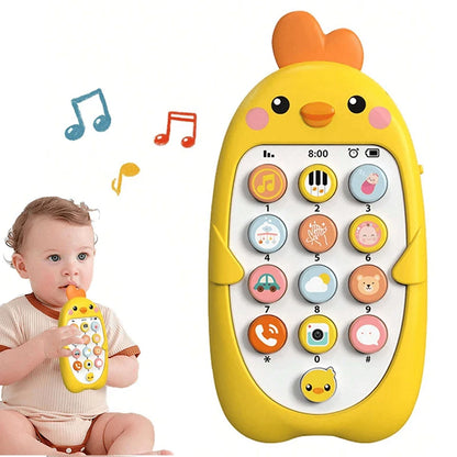 Multifunctional and cute baby mobile phone toy with sensory learning function, multiple sound, light and music effects, can be c