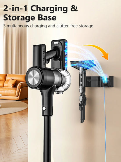 Cordless Vacuum Cleaner, 50Kpa/55Mins Vacuum Cleaners for Home, Anti-tangle Stick Vacuum with Self-Standing, Wall Mount Charging