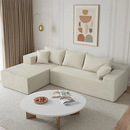 103" L Shaped Sectional Boneless Couch for Living Room, Modern Modular Cloud Sofa with Facing Chaise, Comfy, Customized