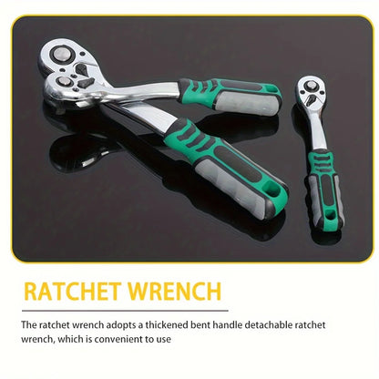 216pcs Impact Socket Set,1/2,1/4,3/8 Inch Drive Ratchet Wrench Set,72 Tooth Ratchet wrench,CR-V, Automobile Maintenance Tools