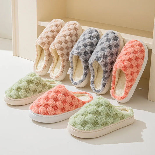 Cotton Slippers for Women Winter Home Indoor Home Warm Non-Slip Thick Bottom Couples New Wool Slippers for Men Autumn and Winter