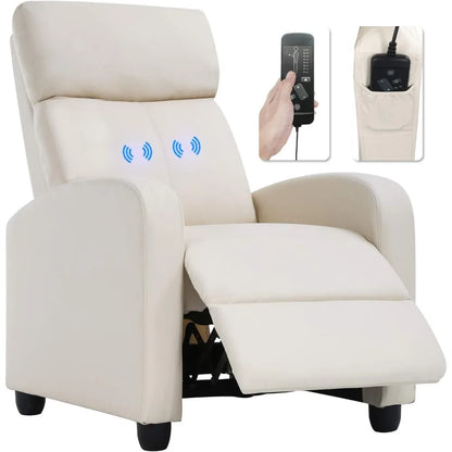 Recliner Chair for Living Room Modern Wingback Sofa Home Theater Seating Push Back Reclining Chair with Lumbar Support (with Ma