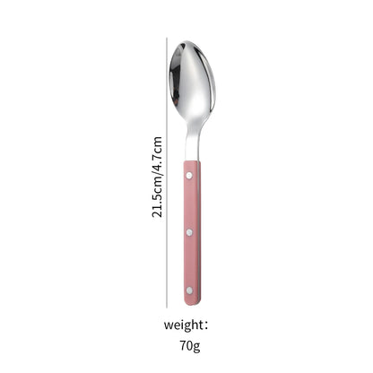 Fashion New Colorful Handle 304 Cutlery Set  Stainless Steel Creativity Gift Flatware Knife Fork Spoon dinnerware set