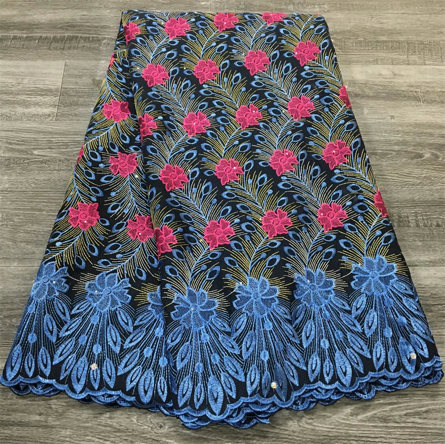 2025 High Quality New African Cotton Lace Fabric in Switzerland Nigerian Swiss Voile Lace Women Dresses Material for Sew