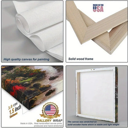 Art Deco Modern Contemporary Frame Canvas wall art, pine frame, wax canvas painted wood frame - thickness 1.5 inches