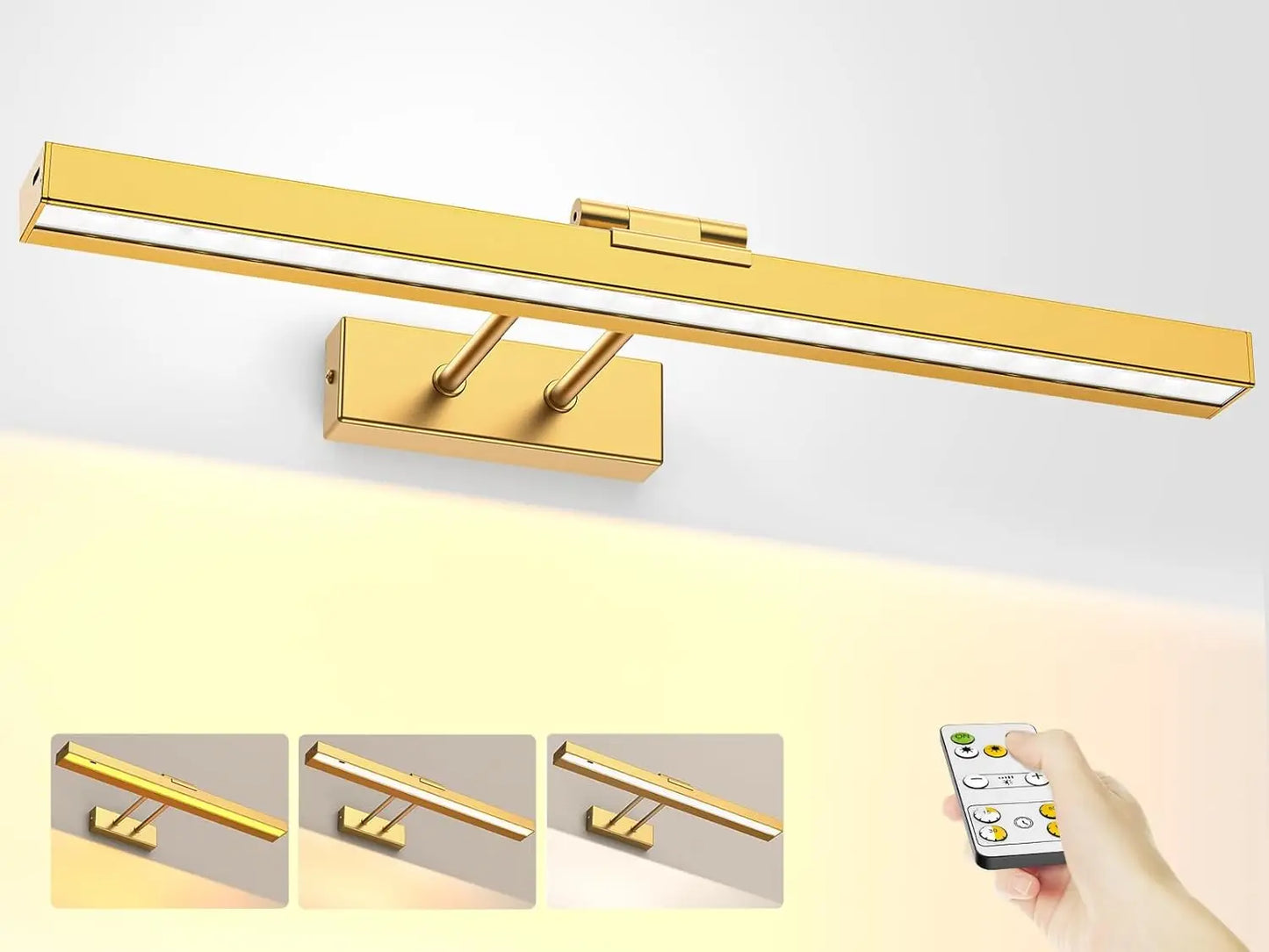 16in Wireless Art Light for Paintings CCT Dimmable Recharging Battery Picture Light with Remote Control for Gallery Dartboard