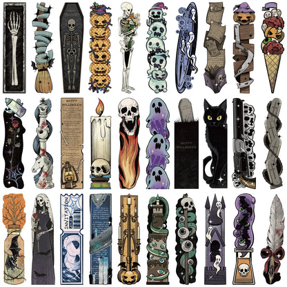 30pcs Retro Horror Bookmarks Halloween Skulls Ghosts Suitable for Teachers Readers and Book Lovers Birthday Gifts