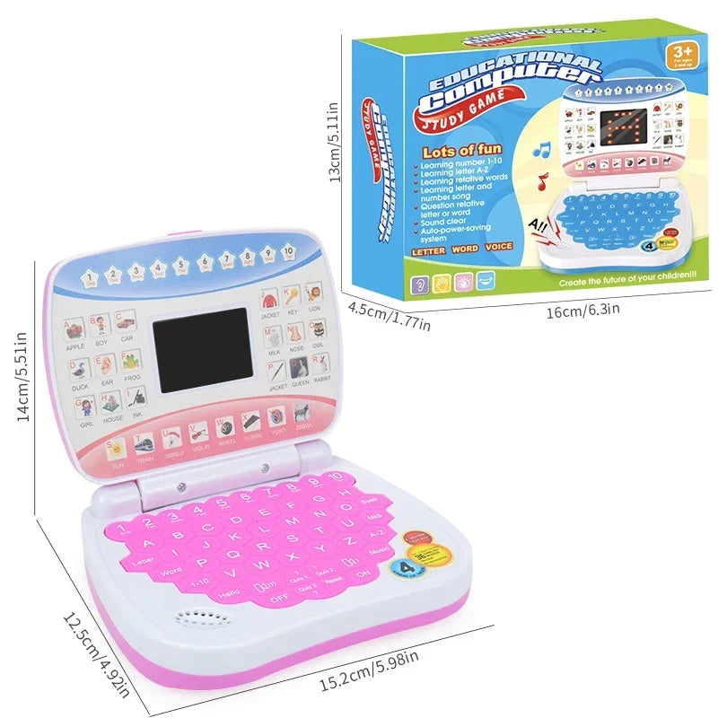 Kids Educational Learning Laptop Toy – Bilingual Electronic Computer for Toddlers, STEM Early Preschool Learning Machine Gift