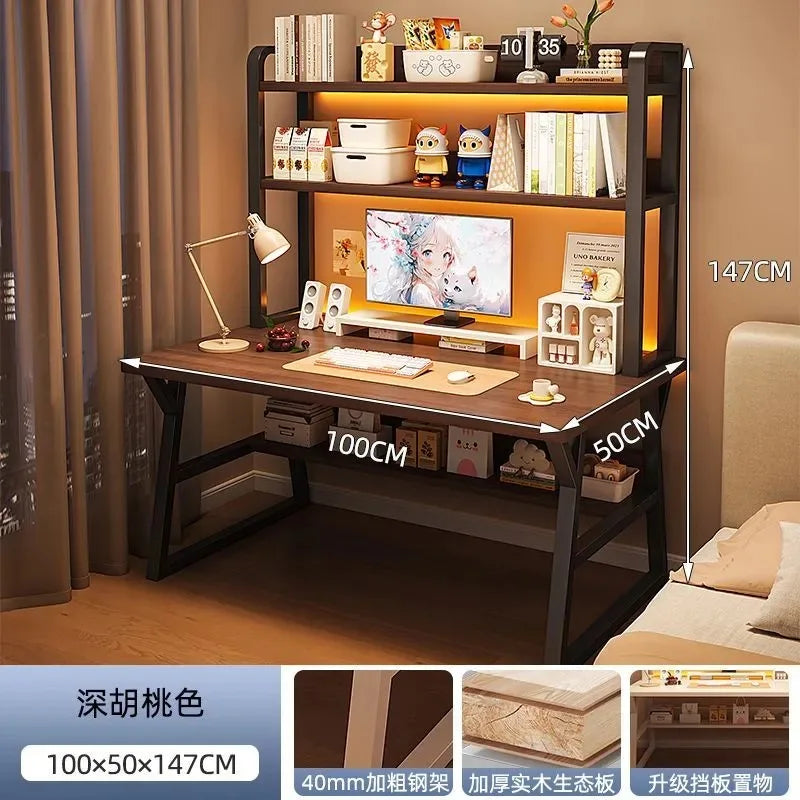 80/100cm home Child/adult living room office pc desksimple  study desk table Storage computer table With bookshelf