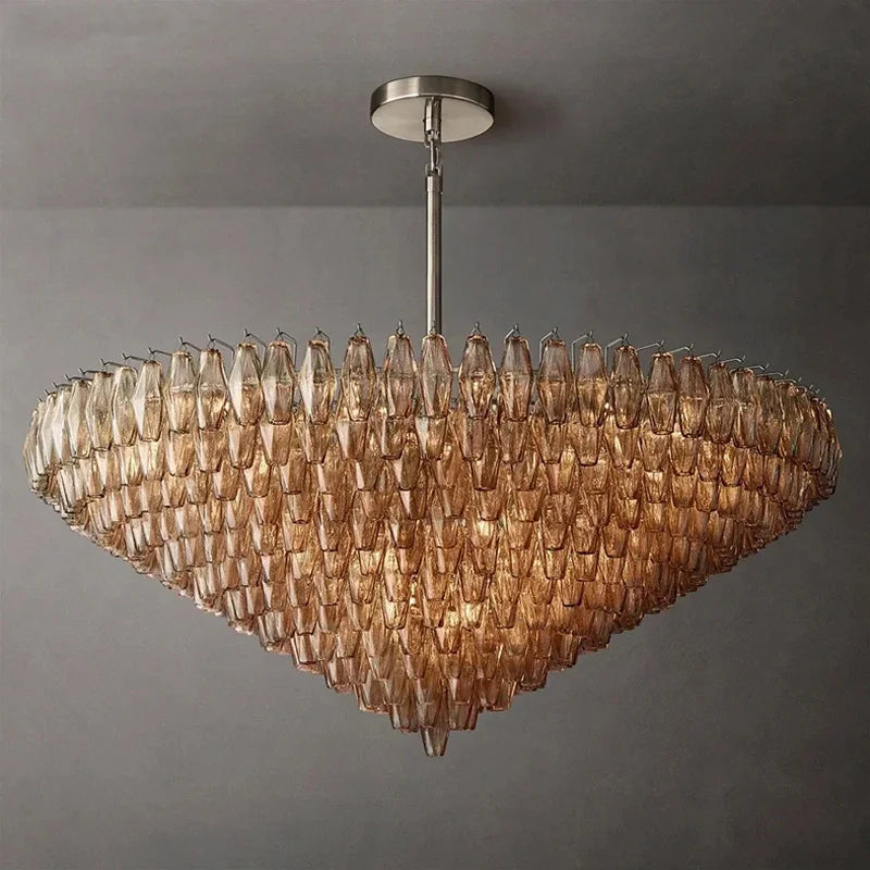 Luxury American Glass Chandelier Ceiling Light Modern Chandeliers for Living Room Pendant Lights Lustre Salon Dining Table Set