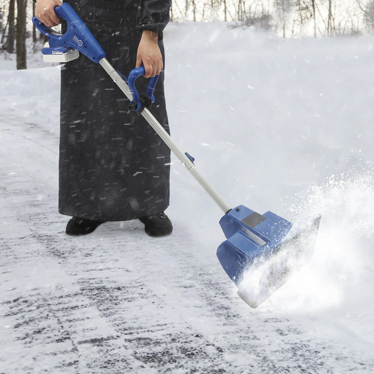 24V Cordless Snow Blower, 11" Clearing Width & 19.7ft Throw, 4.0Ah Battery for Driveways/Sidewalks, Lightweight 15.4lbs, 2500RPM