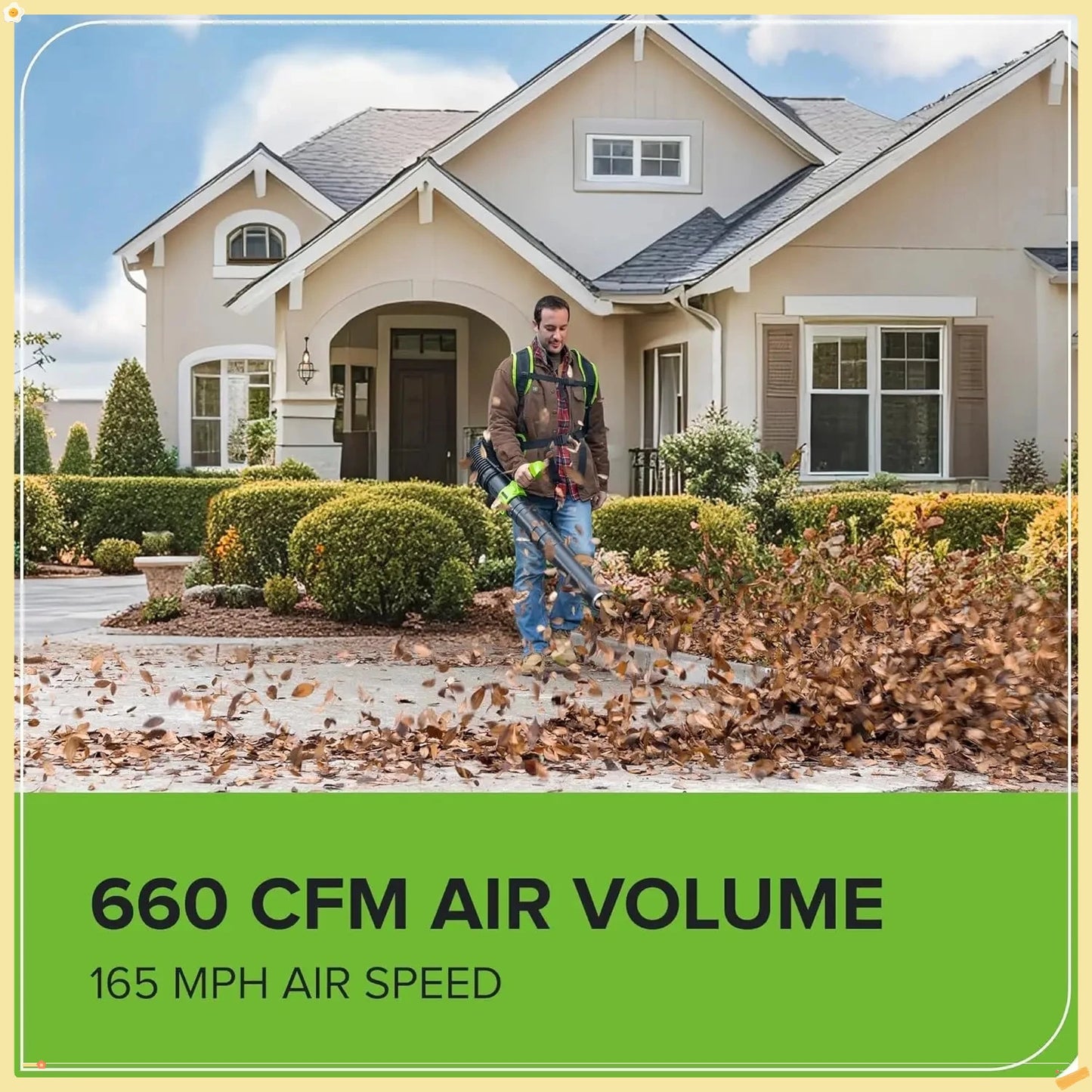 Brushless Backpack Leaf Blower, Commercial-Grade Power for Yards,  Patios, Includes 5.0Ah Battery & 5A Rapid Charger