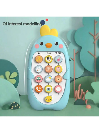Multifunctional and cute baby mobile phone toy with sensory learning function, multiple sound, light and music effects, can be c