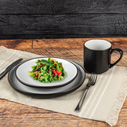 Ceramic Salad Plate Rustic Round Dinnerware Dishwasher Microwave Safe Serving Plate Perfect Appetizers Side Dishes Kitchen Table