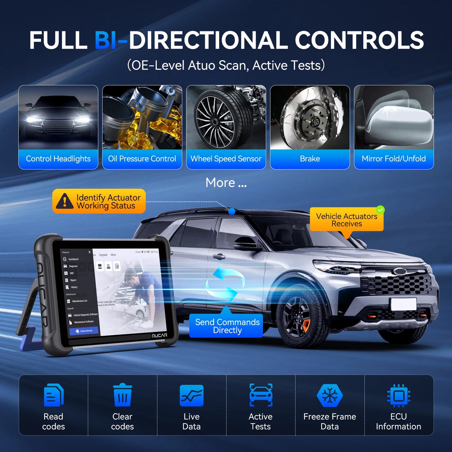 MUCAR 892BT OBD2 Scanner CANFD&DOIP Diagnostic Tool Lifetime Free Update Bi-directional Full System 34 Reset ECU Coding 64GB