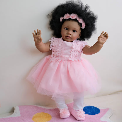 26inches Pippa Already Painted Finished Doll Reborn Toddler Huge Baby Size Dark Skin Lifelike Soft Touch