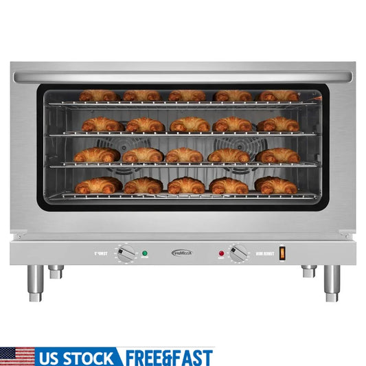 32in Commercial Countertop Convection Oven Full-Size Pans 4 Racks 3500W Powerful ETL Listed Stainless Steel Kitchen Appliance