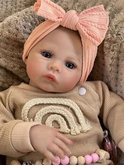 Risbecko 18 Inch Realistic Reborn Baby Doll - 45cm Handmade Reborn Preemie Baby Newborn Kids Toy Figure Gift Girl Dolls