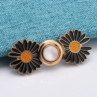 Detachable Pant Waist Tightener Pearl Flower No Sew Waist Buckles for Loose Jeans Dress Fit Instant Pants Button Pins Tightener