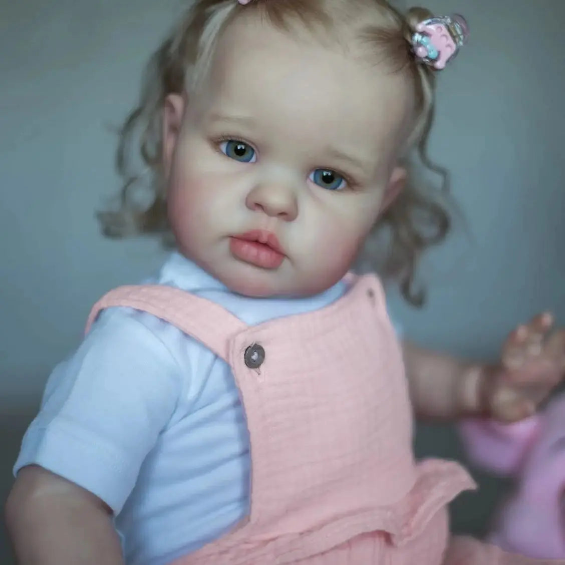 24inch Ellie Reborn Toddler Girl Rooted Blond Hair High Quality Hand Painted Doll Soft Cloth Body 3D Skin