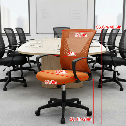 Office Chair Mesh Chair Ergonomic Computer Desk Chair Mid Back Swivel Lumbar Support with Armrest