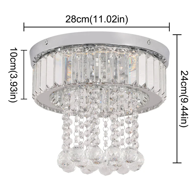 Modern Luxury Crystal Lamp LED Ceiling Pendant 2nd Floor Hall Indoor Chandelier Home Decoration Kitchen Lighting Simple Dimmer