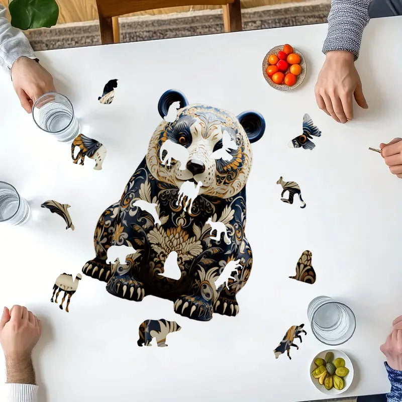 Panda Wooden Jigsaw Puzzles Adult, Teens, Family, Animal Shaped Natural Wood Puzzle, Best Christmas Gift And Family Games Magic