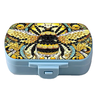 Mushroom 5D DIY Diamond Painting Dot Pill Case Diamond Painting Medicine Box 6 Grid Moisture-proof Pill Organizer for Art Craft