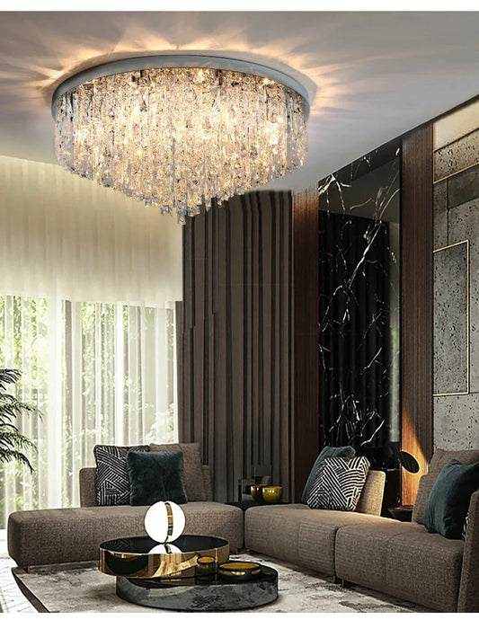Modern Crystal Ceiling Chandelier For Living Room LED Lustre Hanging Lamps Dining Room Pendant Light Suspension Luminaire Lampen