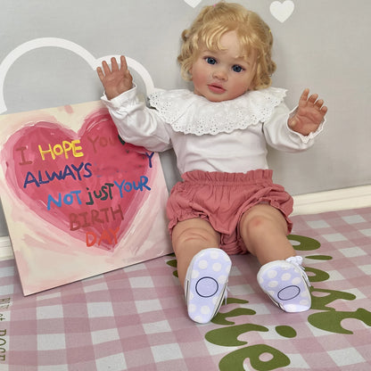 1PC 26inches Pippa Already Painted Finished Doll Reborn Toddler Huge Baby Siz Lifelike Soft Touch