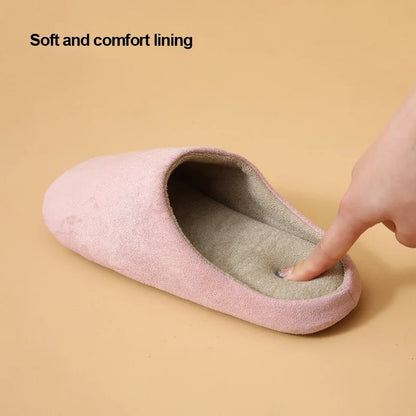 Unisex Japanese Style Mute Indoor Slippers Lightweight Super Soft Home Cotton Shoes Woman Autumn Winter Comfort House Slippers