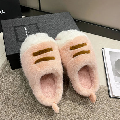3D Cat Paw Slippers Warm Slip-on House Shoes Comfortable Furry Paw Couple Slippers Cute Paw Slippers for Autumn Winter for Home