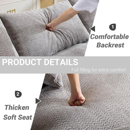126.4" Oversized L-Shaped Boneless Sofa, Deep Seat Sectional Couch with Curved Seat Design and 7 Pillows,, Customized