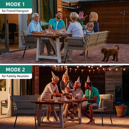 Outdoor L-Shaped Wicker Sofa Set with Cushions and Side Table, 5-Seater Patio Furniture for Backyard
