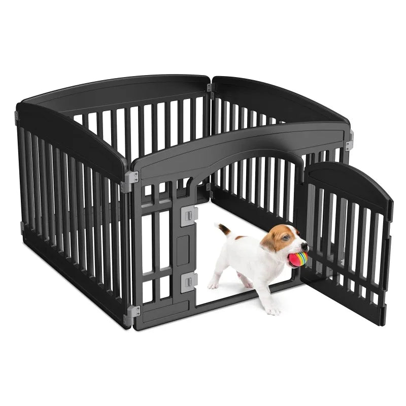 CONCETTA Plastic Dog Playpen 24 Inch, 4/6-Panel Pet Fence for Small Dog