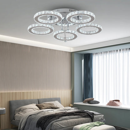 Modern Crystal Led Ceiling Chandelier Light RC With Remote Control Pendant Lights Home Decor for Bedrom Luminaire Light Fixtures