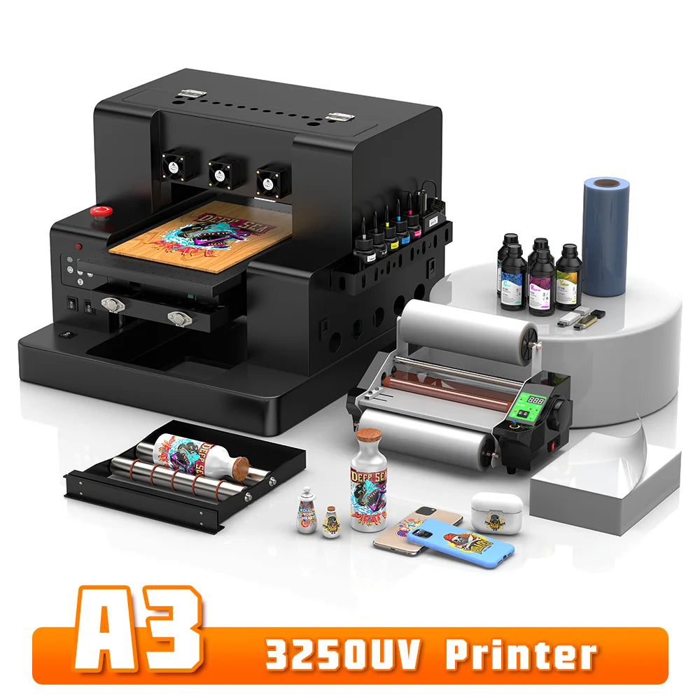 A3 UV DTF Printer For Epson L805 UV DTF Flatbed Printer Machine A4 UV Sticker Printer For Bottle Wood Metal A4 UV Printer